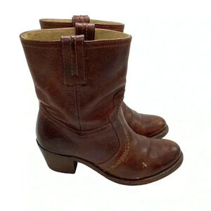 Frye campus JANE TRAPUNTO vintage Bootie moto boots 76400 size 6